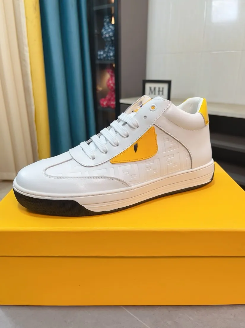Ex-factory price 420🌹🌹【fendi Fendi】: 🔝High-end brand of men's shoes: high-top series: official website 1:1 latest masterpiece: the upper is made of brand fabric with imported cowhide technology, ➕🐑made in sheepskin👍, making walking more convenient and comfortable, a stunning work, compared with the official quality, the beautiful 1:1 replica [color]! Create a fashionable personality to set off your uniqueness! A must-have for trendy men! 🔥Size: 38-44.